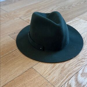 Anthropologie Dark Green Fedora Hat